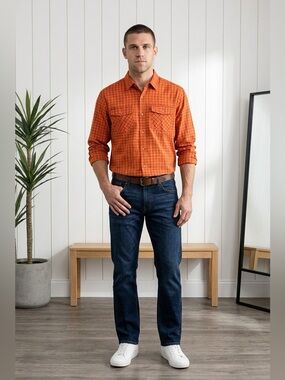 Rocawear Classic Button-Down Checker Shirt Mens Size 3XL